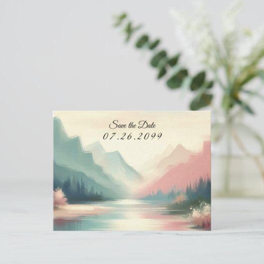 Zachte echo's van de bergen aankondigingskaart (Staand voorkant)