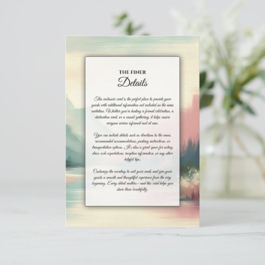 Zachte echo's van de bergen informatiekaartje (Staand voorkant)