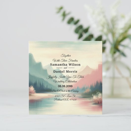 Zachte echo's van de bergen kaart (Staand voorkant)