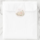 Zachte Editoriale Botanische Bruiloft Ronde Sticker (Tas)