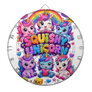 Zachte Eenhoorn Cute Kawaii Baby Eenhoorns Regenbo Dartbord
