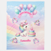 Zachte Eenhoorn Deken Pastel 8e Meisje Verjaardag  (Voorkant)