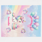 Zachte Eenhoorn Deken Pastel 8e Meisje Verjaardag  (Voorkant (Horizontaal))