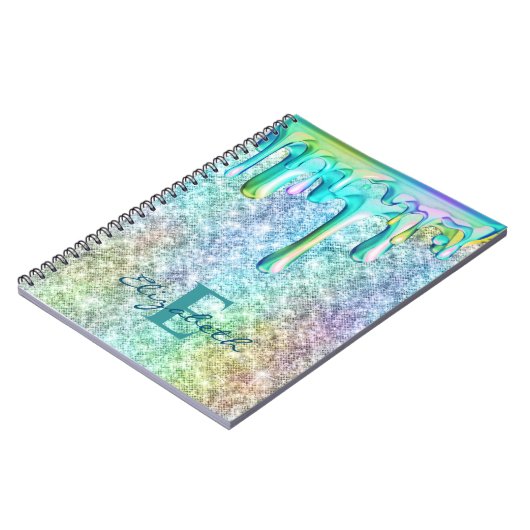 Zachte Eenhoorn Iridescente glitters duppels Nep G Notitieboek (Linkerzijde)