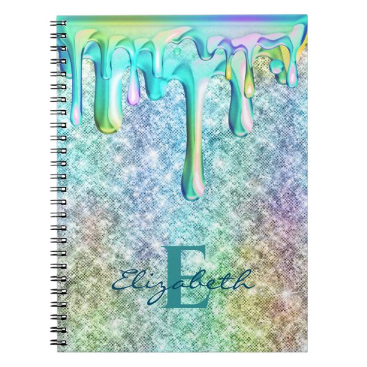 Zachte Eenhoorn Iridescente glitters duppels Nep G Notitieboek (Voorkant)
