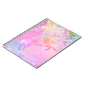 Zachte eenhoorn roze Glitters regenboog Druppels m Notitieboek (Linkerzijde)