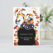 Zachte Eenvoudige Bouw Verjaardag Bedankkaart (Staand voorkant)