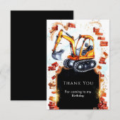 Zachte Eenvoudige Bouw Verjaardag Bedankkaart (Voorkant / Achterkant)