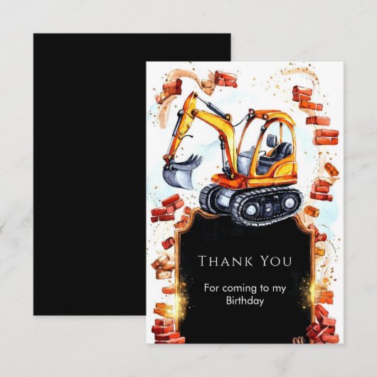 Zachte Eenvoudige Bouw Verjaardag Bedankkaart (Voorkant / Achterkant)