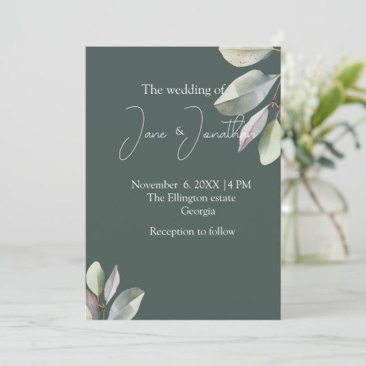 Zachte eenvoudige eucalyptusbladeren kaart (Staand voorkant)