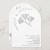 Zachte eenvoudige gestanste ginko alles in één kaart (Voorkant / Achterkant)