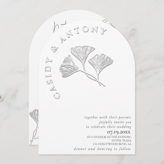 Zachte eenvoudige gestanste ginko alles in één kaart (Voorkant / Achterkant)