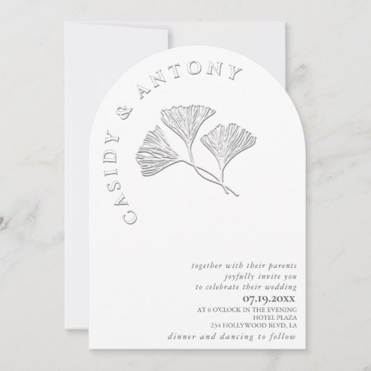 Zachte eenvoudige gestanste ginko alles in één kaart (Voorkant)