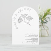 Zachte eenvoudige gestanste ginko alles in één kaart (Staand voorkant)