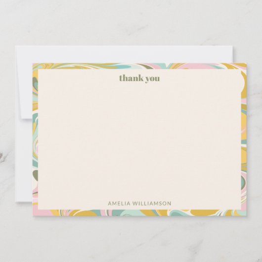 Zachte Eenvoudige Pastel Kleur Abstracte Op Maat G Bedankkaart (Voorkant)