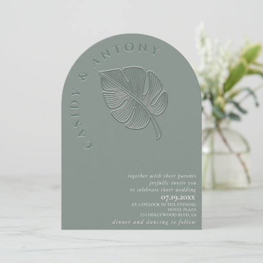 Zachte eenvoudige reliëf tropische blad alles in é kaart (Staand voorkant)