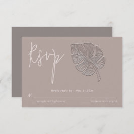 Zachte eenvoudige reliëf tropische blad RSVP