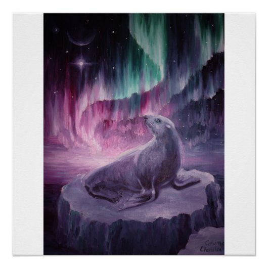 Zachte eenzame zeehond perfect poster (Voorkant)