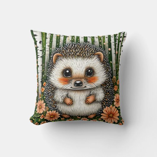 🦔🌲 Zachte Egel Bos Knus Decor Cadeau ✨ Kussen (Voorkant)