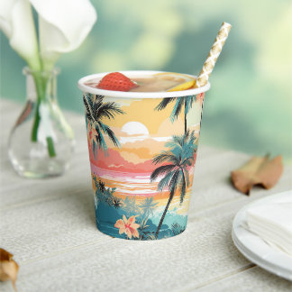 Zachte Eiland Horizon Papieren Bekers