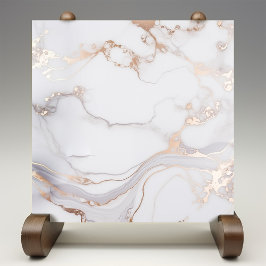 Zachte Elegance Roos Gouden Marmeren Vein Textuur Tegeltje