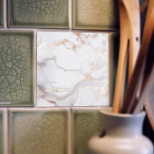 Zachte Elegance Roos Gouden Marmeren Vein Textuur Tegeltje