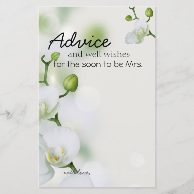 Zachte Elegant Orchid Advice Kaart (Voorkant)