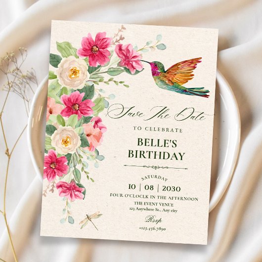 Zachte elegante bloemschikking save the date