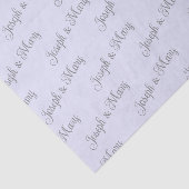 Zachte Elegante Lavendel & Grijs Script Lente Brui Tissuepapier (Detail)