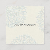 ZACHTE ELEGANTE MINIMALE AQUA BLUE FLORAL GEPERSON VIERKANTE VISITEKAARTJE (Voorkant)