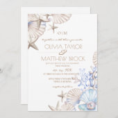 Zachte elegante Ocean Beach bruiloft Kaart (Voorkant / Achterkant)