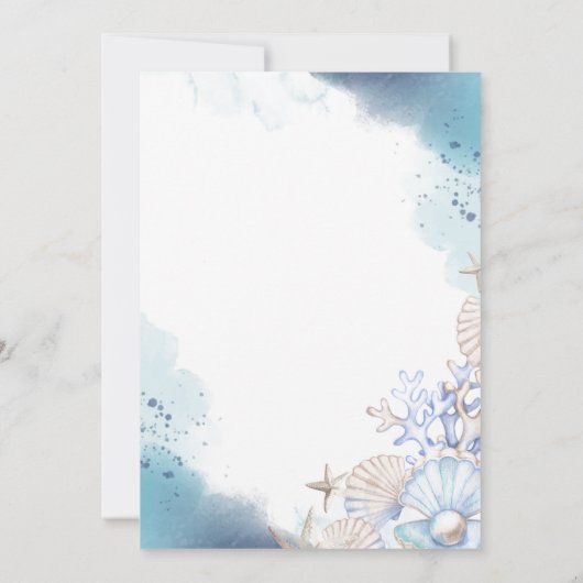 Zachte Elegante Ocean Beach Koraal Wedding Kaart (Achterkant)