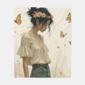 Zachte elegantie in een vlinderdans fleece deken (Voorkant)