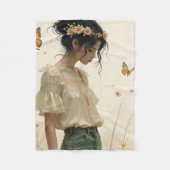 Zachte elegantie in een vlinderdans fleece deken (Voorkant)