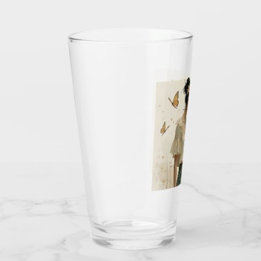 Zachte elegantie in een vlinderdans glas (Rechts)