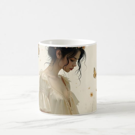 Zachte elegantie in een vlinderdans magische mok (Center)