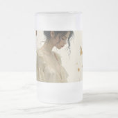 Zachte elegantie in een vlinderdans matglas bierpul (Center)