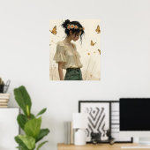 Zachte elegantie in een vlinderdans poster (Thuiskantoor)