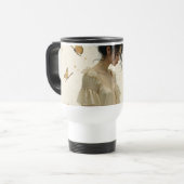 Zachte elegantie in een vlinderdans reisbeker (Voorkant links)