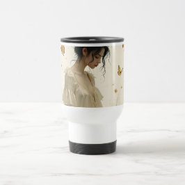 Zachte elegantie in een vlinderdans reisbeker