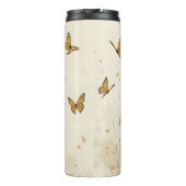 Zachte elegantie in een vlinderdans thermosbeker (Achterkant)