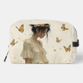 Zachte elegantie in een vlinderdans toilettasje (Achterkant)