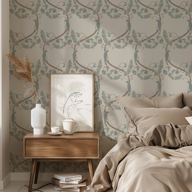 Zachte Elegantie Vogels & Vines Behang (Creator heeft geüpload)