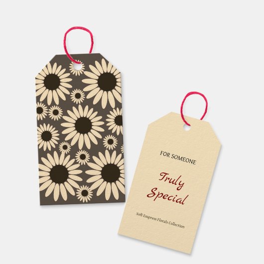 Zachte Empress Bloemen Bruine Empress Cadeaulabel