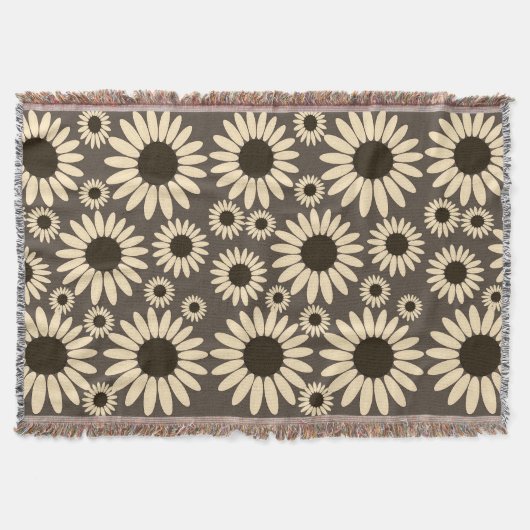 Zachte Empress Florals Bruine Empress Deken (Voorkant)