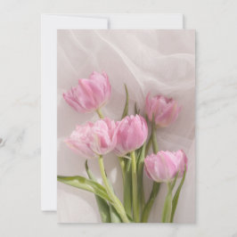 Zachte en droomachtige roze tulpen feestdagenkaart