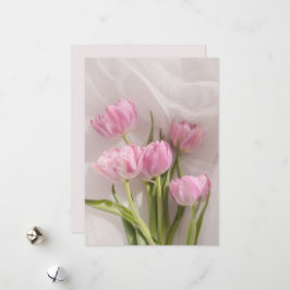 Zachte en droomachtige roze tulpen feestdagenkaart