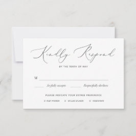 Zachte en Elegante Huwelijks RSVP kaart