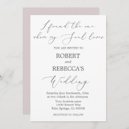 Zachte en Elegante Huwelijksuitnodiging Kaart