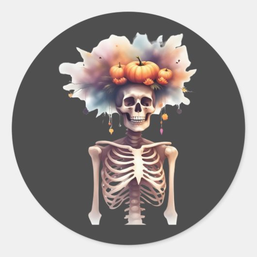 Zachte en eng Halloween sticker – Skelet (Voorkant)